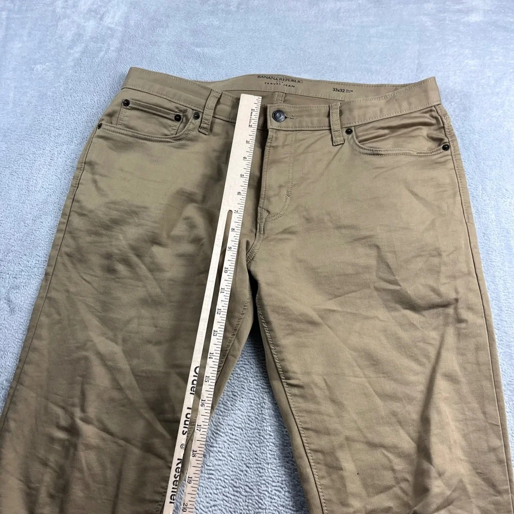 Banana Republic Travel Jeans Mens 33x32 Slim Fit‎ Khaki Tan Stretch Pants